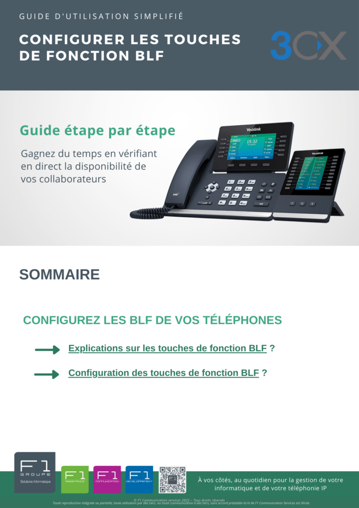 Configurer les touches de fonction BLF
