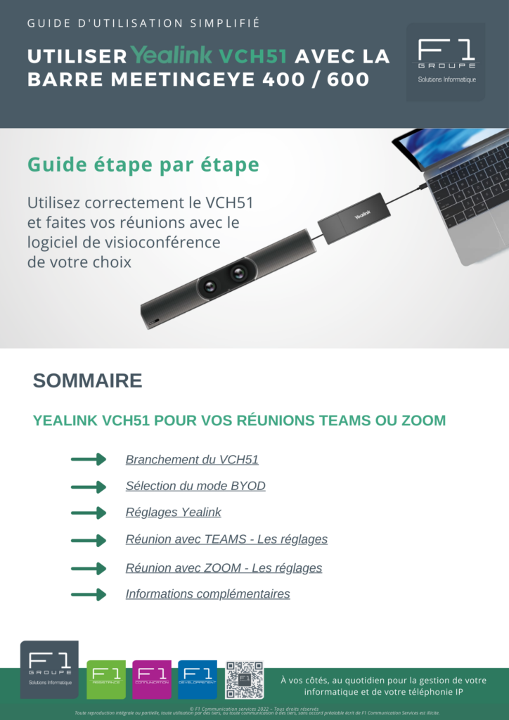 Guide d'utilisation Yealink VCH51 BYOD