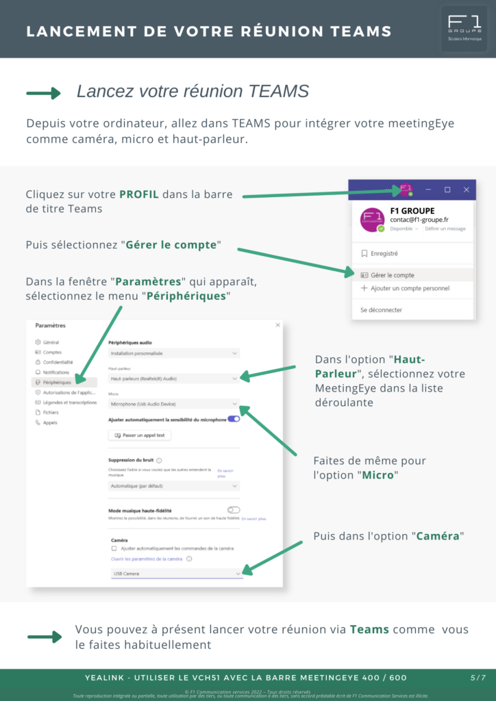 Guide d'utilisation Yealink VCH51 BYOD 5