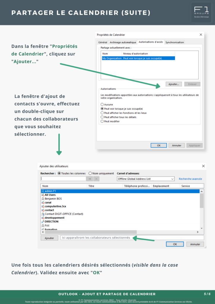 Partage et ajout Calendrier 5