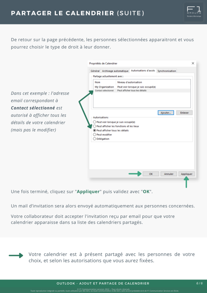 Partage et ajout Calendrier 6