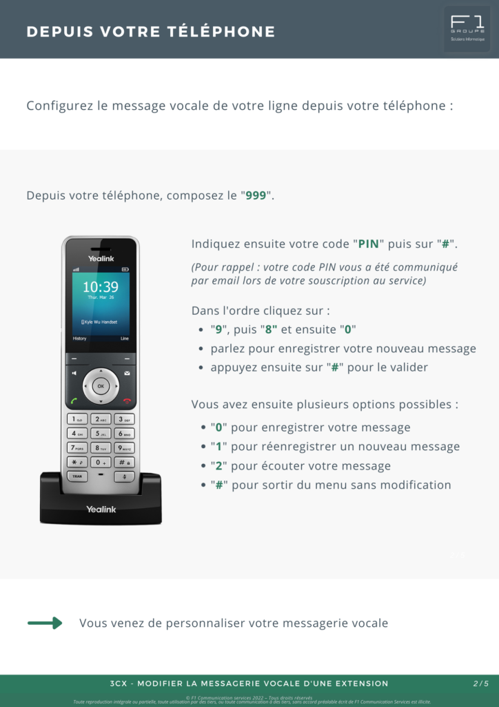 modifier la messagerie vocale d'une extension 2