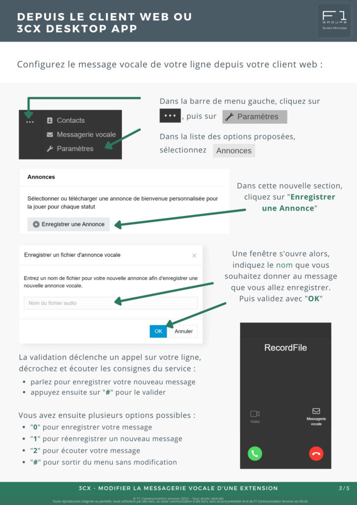 modifier la messagerie vocale d'une extension 3