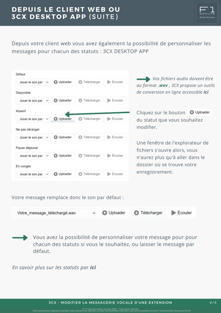 modifier la messagerie vocale d'une extension 4