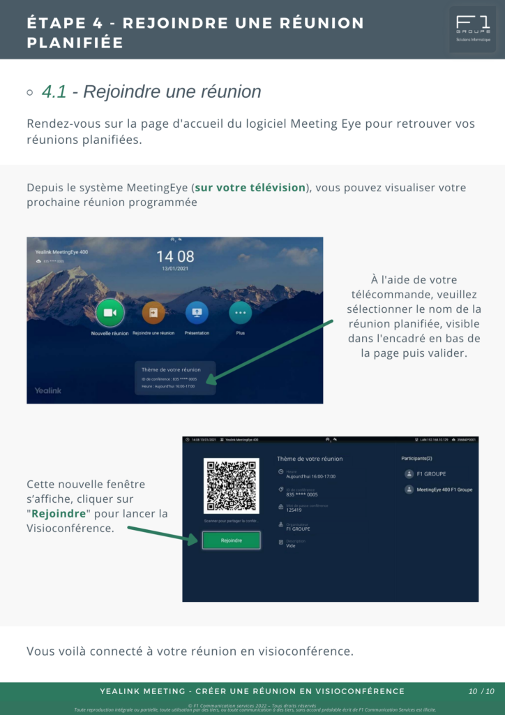 yealink meeting - Créer une réunion en visioconférence 10