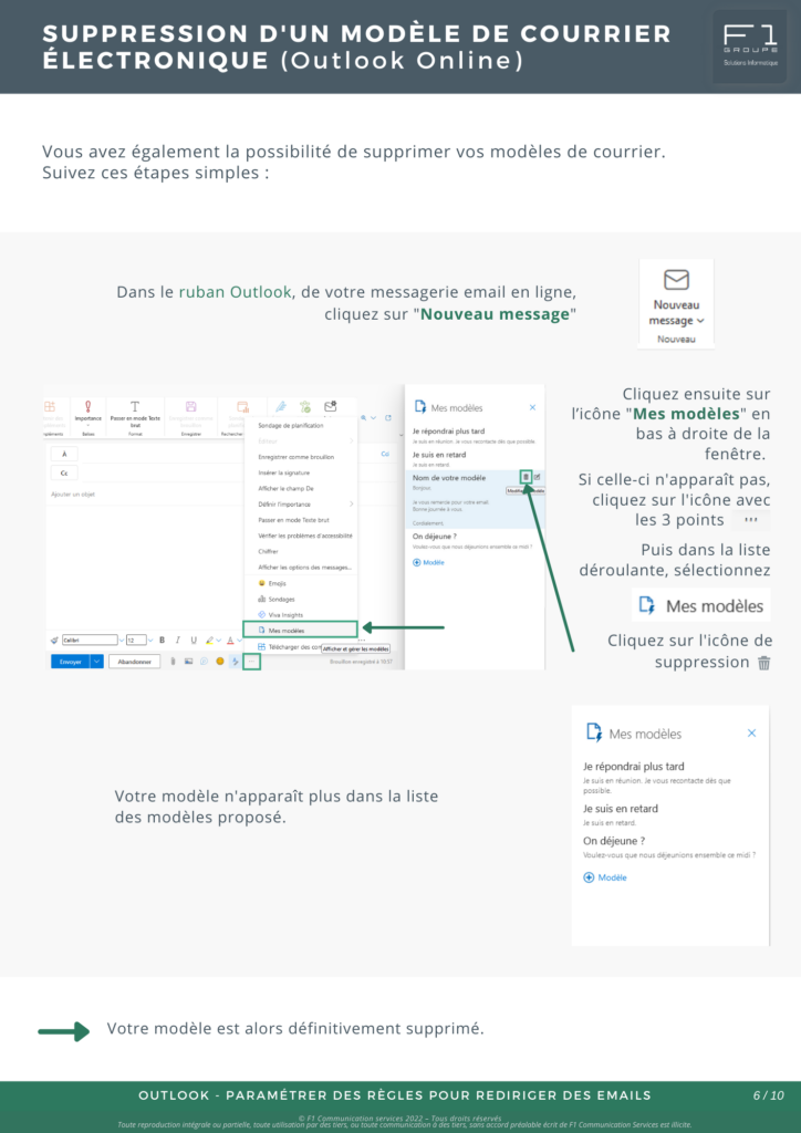 Creer des modeles de courrier electronique Outlook 6