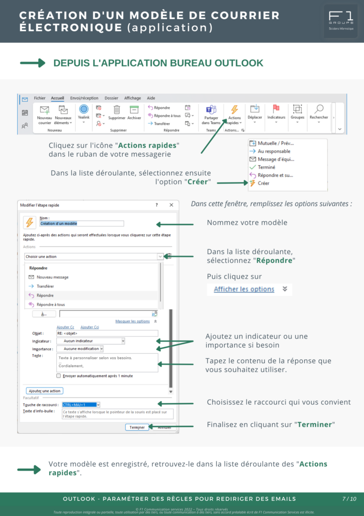 Creer des modeles de courrier electronique Outlook 7