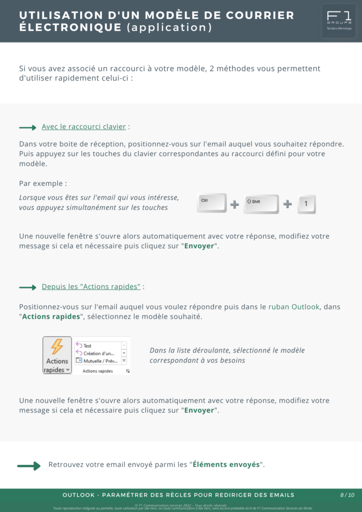 Creer des modeles de courrier electronique Outlook 8