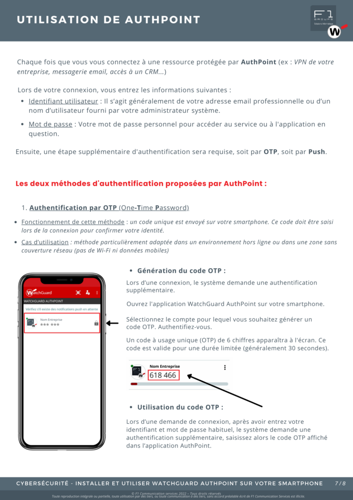 Installer et utiliser WatchGuard Authpoint MFA sur votre smartphone