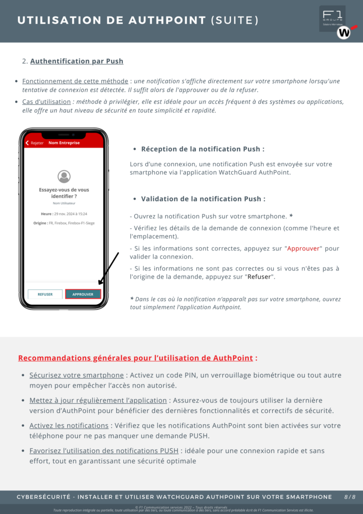 Installer et utiliser WatchGuard Authpoint MFA sur votre smartphone