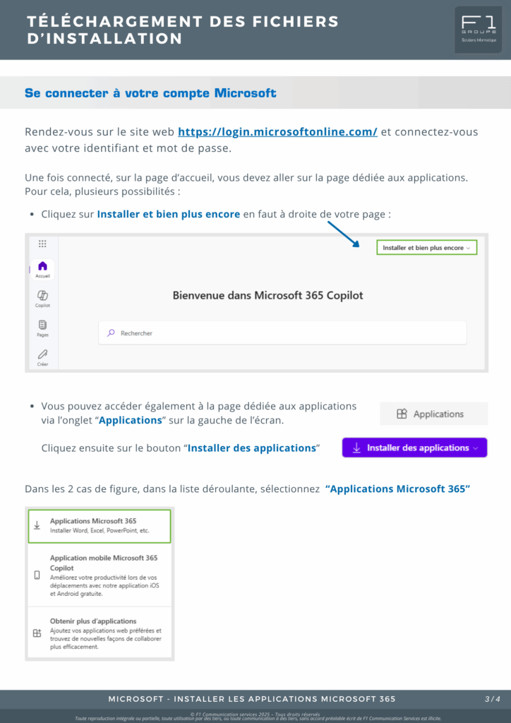 applications Microsoft 365